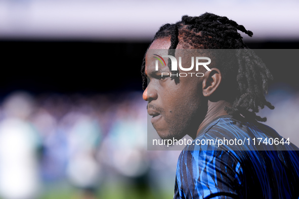 Ademola Lookman of Atalanta BC looks on during the serie Serie A Enilive match between SSC Napoli and Atalanta BC at Stadio Diego Armando Ma...