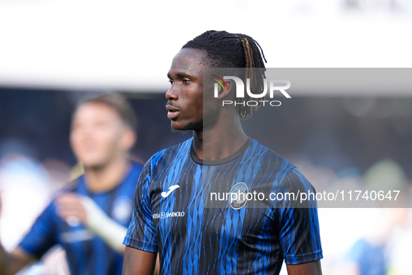 Odilon Kossounou of Atalanta BC looks on during the serie Serie A Enilive match between SSC Napoli and Atalanta BC at Stadio Diego Armando M...