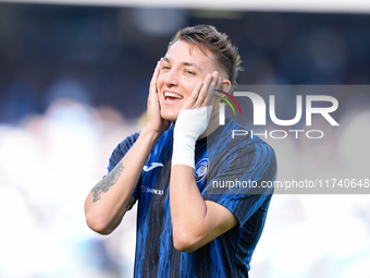 Mateo Retegui of Atalanta BC reacts during the serie Serie A Enilive match between SSC Napoli and Atalanta BC at Stadio Diego Armando Marado...