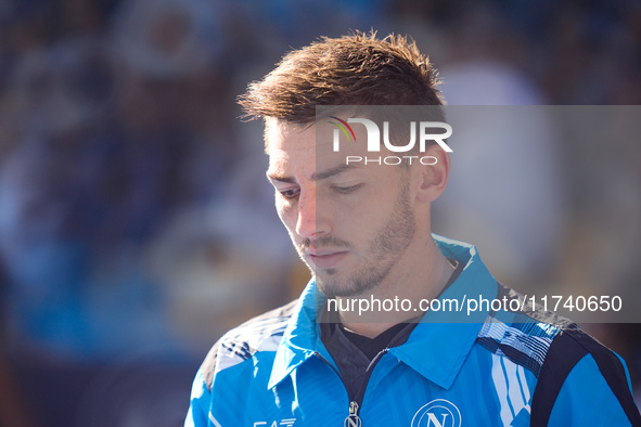 Billy Gilmour of SSC Napoli looks on during the serie Serie A Enilive match between SSC Napoli and Atalanta BC at Stadio Diego Armando Marad...