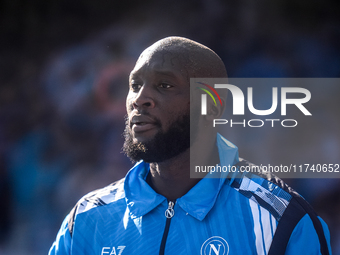 Romelu Lukaku of SSC Napoli looks on during the serie Serie A Enilive match between SSC Napoli and Atalanta BC at Stadio Diego Armando Marad...