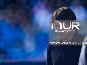 Antonio Conte Head Coach of SSC Napoli looks on during the serie Serie A Enilive match between SSC Napoli and Atalanta BC at Stadio Diego Ar...