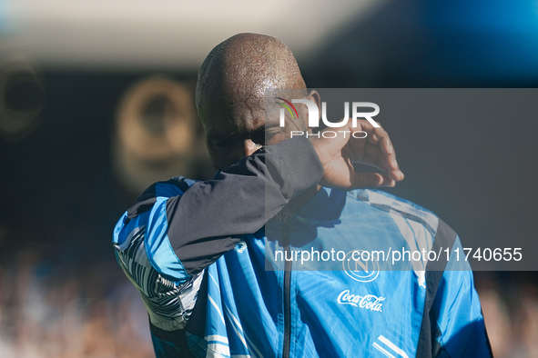 Romelu Lukaku of SSC Napoli looks on during the serie Serie A Enilive match between SSC Napoli and Atalanta BC at Stadio Diego Armando Marad...