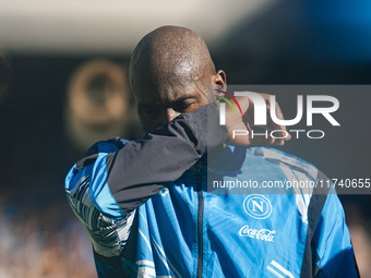 Romelu Lukaku of SSC Napoli looks on during the serie Serie A Enilive match between SSC Napoli and Atalanta BC at Stadio Diego Armando Marad...