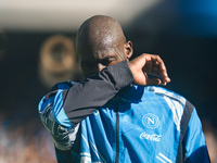 Romelu Lukaku of SSC Napoli looks on during the serie Serie A Enilive match between SSC Napoli and Atalanta BC at Stadio Diego Armando Marad...