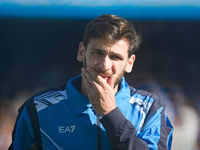 Khvicha Kvaratskhelia of SSC Napoli looks on during the serie Serie A Enilive match between SSC Napoli and Atalanta BC at Stadio Diego Arman...