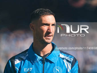 Matteo Politano of SSC Napoli looks on during the serie Serie A Enilive match between SSC Napoli and Atalanta BC at Stadio Diego Armando Mar...