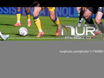 Charles De Ketelaere of Atalanta BC and Alessandro Buongiorno of SSC Napoli compete for the ball during the serie Serie A Enilive match betw...