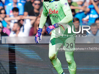 Marco Carnesecchi of Atalanta BC looks on during the serie Serie A Enilive match between SSC Napoli and Atalanta BC at Stadio Diego Armando...