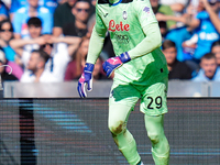 Marco Carnesecchi of Atalanta BC looks on during the serie Serie A Enilive match between SSC Napoli and Atalanta BC at Stadio Diego Armando...