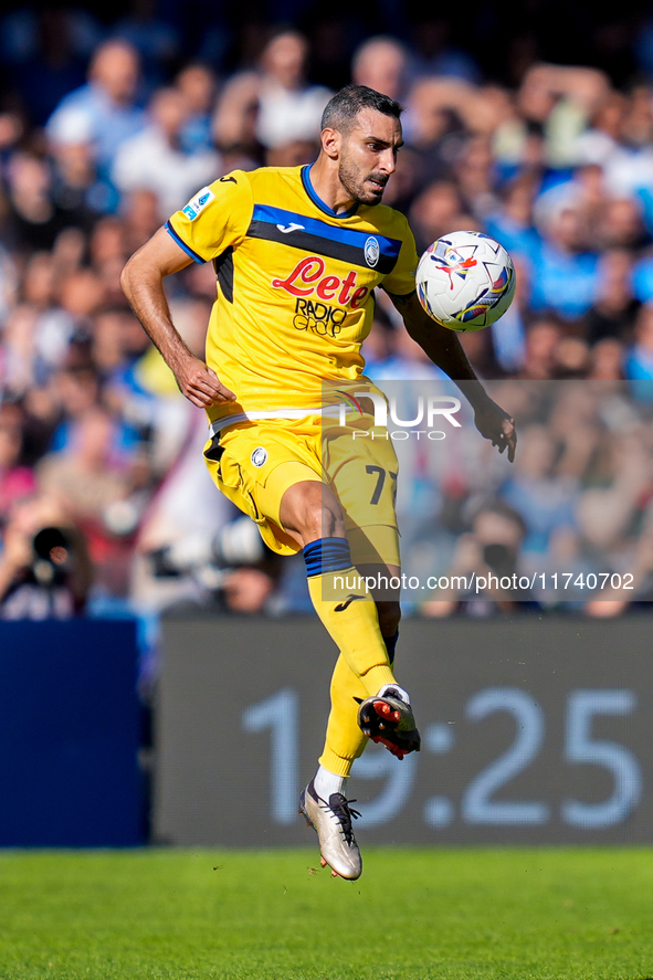 Davide Zappacosta of Atalanta BC during the serie Serie A Enilive match between SSC Napoli and Atalanta BC at Stadio Diego Armando Maradona...