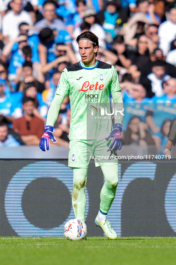 Marco Carnesecchi of Atalanta BC during the serie Serie A Enilive match between SSC Napoli and Atalanta BC at Stadio Diego Armando Maradona...