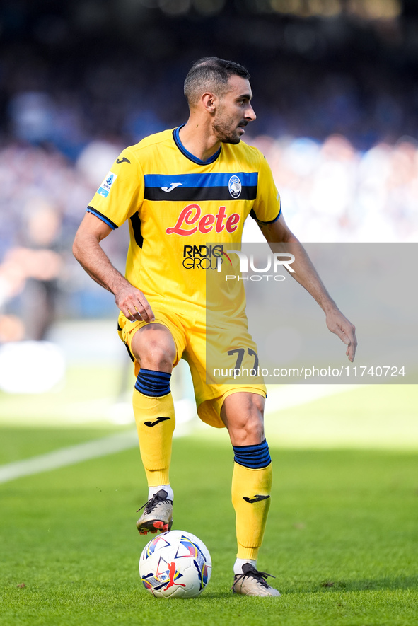 Davide Zappacosta of Atalanta BC during the serie Serie A Enilive match between SSC Napoli and Atalanta BC at Stadio Diego Armando Maradona...