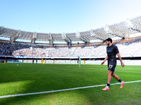 Khvicha Kvaratskhelia of SSC Napoli leaves the pitch dejected during the serie Serie A Enilive match between SSC Napoli and Atalanta BC at S...