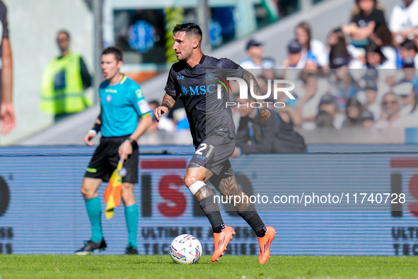 Matteo Politano of SSC Napoli during the serie Serie A Enilive match between SSC Napoli and Atalanta BC at Stadio Diego Armando Maradona on...