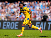 Ademola Lookman of Atalanta BC celebrates after scoring second goal during the serie Serie A Enilive match between SSC Napoli and Atalanta B...