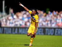 Ademola Lookman of Atalanta BC celebrates after scoring second goal during the serie Serie A Enilive match between SSC Napoli and Atalanta B...