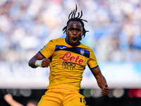 Ademola Lookman of Atalanta BC celebrates after scoring second goal during the serie Serie A Enilive match between SSC Napoli and Atalanta B...