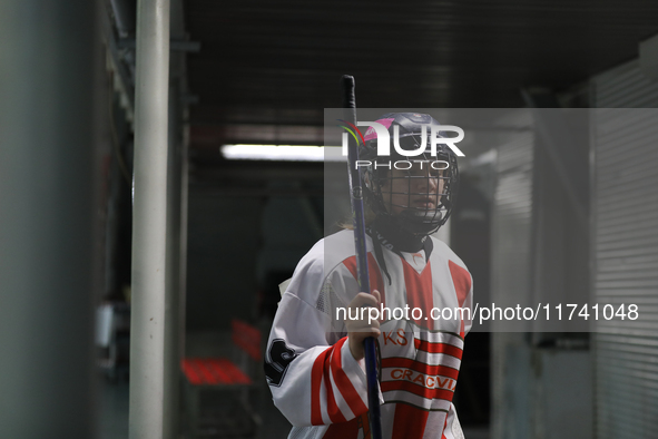 The KS Cracovia 1906 team plays against MMKS Podhale Nowy Targ at the Adam 'Roch' Kowalski ice rink on the occasion of the 20th anniversary...