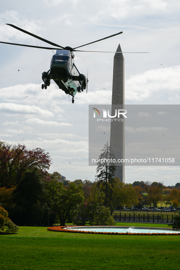 President Biden returns to the White House on November 4, 2024. 