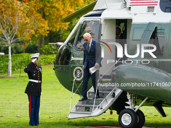 President Biden returns to the White House on November 4, 2024. (