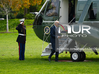 President Biden returns to the White House on November 4, 2024. (