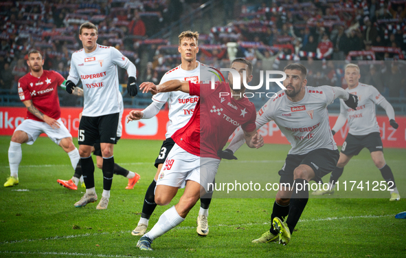 Lukasz Zwolinski participates in the game between Wisla Krakow and GKS Tychy in Krakow, Poland, on November 4, 2024. This is a Betclic 1 Lig...