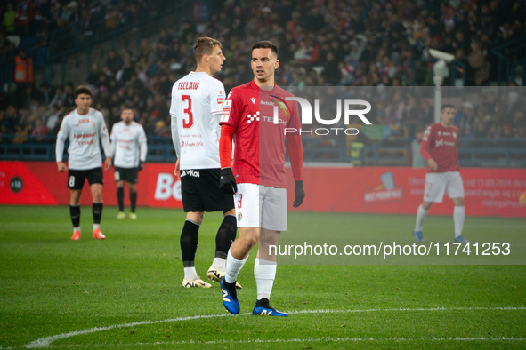 Angel Rodado participates in the game between Wisla Krakow and GKS Tychy in Krakow, Poland, on November 4, 2024. This is a Betclic 1 Liga, P...