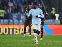 Boulaye Dia of S.S. Lazio celebrates after scoring the goal of 1-0 during the 11th day of the Serie A Championship between S.S. Lazio and Ca...