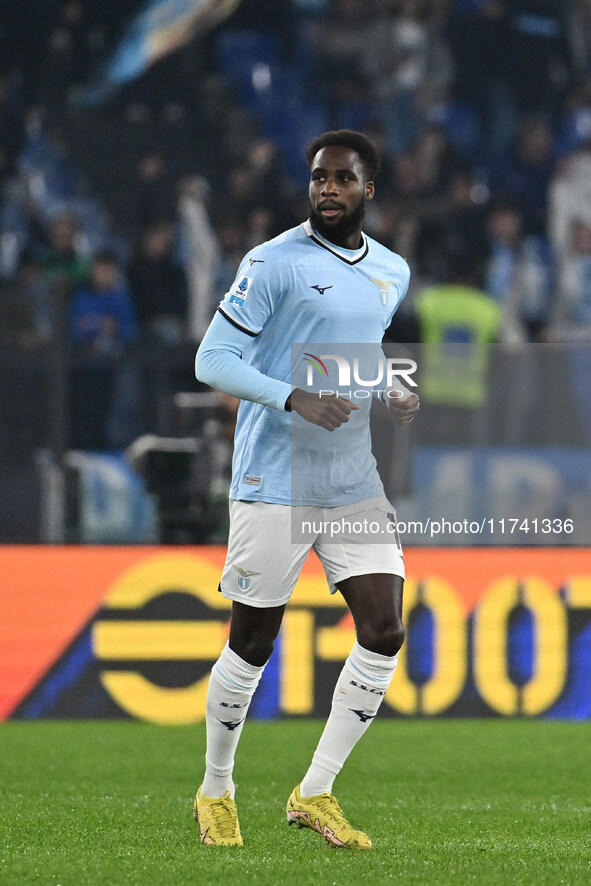 Boulaye Dia of S.S. Lazio celebrates after scoring the goal of 1-0 during the 11th day of the Serie A Championship between S.S. Lazio and Ca...