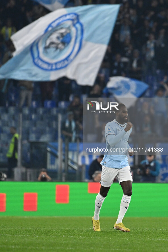 Boulaye Dia of S.S. Lazio celebrates after scoring the goal of 1-0 during the 11th day of the Serie A Championship between S.S. Lazio and Ca...