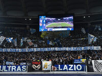 Supporters of S.S. Lazio are in action during the 11th day of the Serie A Championship between S.S. Lazio and Cagliari Calcio at the Olympic...