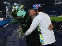 Mattia Zaccagni of S.S. Lazio and Marco Rosci, father of Flavio, are present during the 11th day of the Serie A Championship between S.S. La...