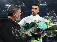 Mattia Zaccagni of S.S. Lazio and Marco Rosci, father of Flavio, are present during the 11th day of the Serie A Championship between S.S. La...