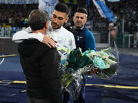 Mattia Zaccagni of S.S. Lazio and Marco Rosci, father of Flavio, are present during the 11th day of the Serie A Championship between S.S. La...