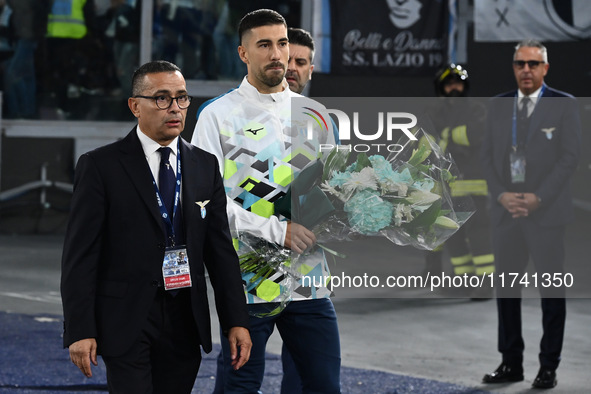 Mattia Zaccagni of S.S. Lazio participates in the 11th day of the Serie A Championship between S.S. Lazio and Cagliari Calcio at the Olympic...