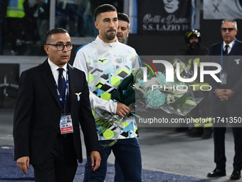 Mattia Zaccagni of S.S. Lazio participates in the 11th day of the Serie A Championship between S.S. Lazio and Cagliari Calcio at the Olympic...