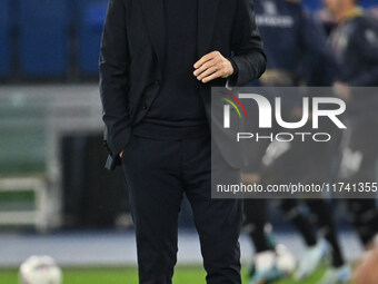 Davide Nicola coaches Cagliari Calcio during the 11th day of the Serie A Championship between S.S. Lazio and Cagliari Calcio at the Olympic...