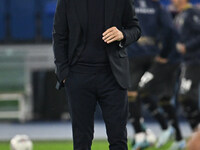 Davide Nicola coaches Cagliari Calcio during the 11th day of the Serie A Championship between S.S. Lazio and Cagliari Calcio at the Olympic...