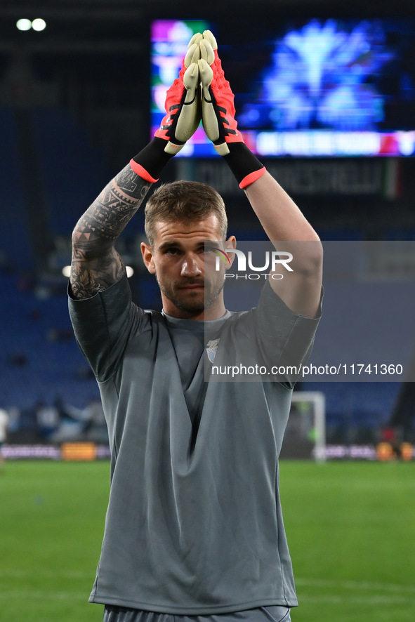 Ivan Provedel of S.S. Lazio participates in the 11th day of the Serie A Championship between S.S. Lazio and Cagliari Calcio at the Olympic S...