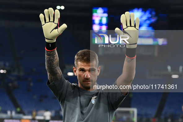 Ivan Provedel of S.S. Lazio participates in the 11th day of the Serie A Championship between S.S. Lazio and Cagliari Calcio at the Olympic S...