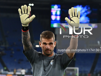 Ivan Provedel of S.S. Lazio participates in the 11th day of the Serie A Championship between S.S. Lazio and Cagliari Calcio at the Olympic S...