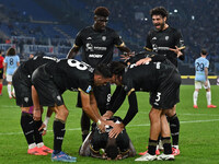 Zito Luvumbo of Cagliari Calcio celebrates after scoring the goal to make it 1-1 during the 11th day of the Serie A Championship between S.S...