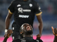 Zito Luvumbo of Cagliari Calcio celebrates after scoring the goal to make it 1-1 during the 11th day of the Serie A Championship between S.S...