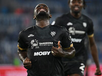 Zito Luvumbo of Cagliari Calcio celebrates after scoring the goal to make it 1-1 during the 11th day of the Serie A Championship between S.S...