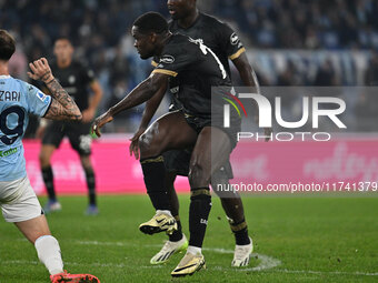 Zito Luvumbo of Cagliari Calcio scores the goal for 1-1 during the 11th day of the Serie A Championship between S.S. Lazio and Cagliari Calc...