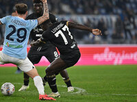 Zito Luvumbo of Cagliari Calcio scores the goal for 1-1 during the 11th day of the Serie A Championship between S.S. Lazio and Cagliari Calc...