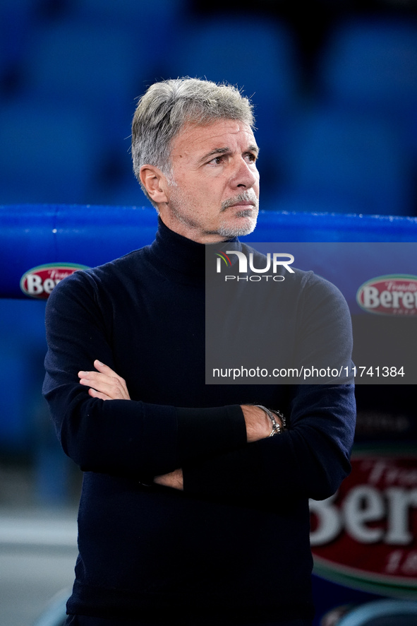 Marco Baroni head coach of SS Lazio looks on during the Serie A Enilive match between SS Lazio and Cagliari Calcio at Stadio Olimpico on Nov...