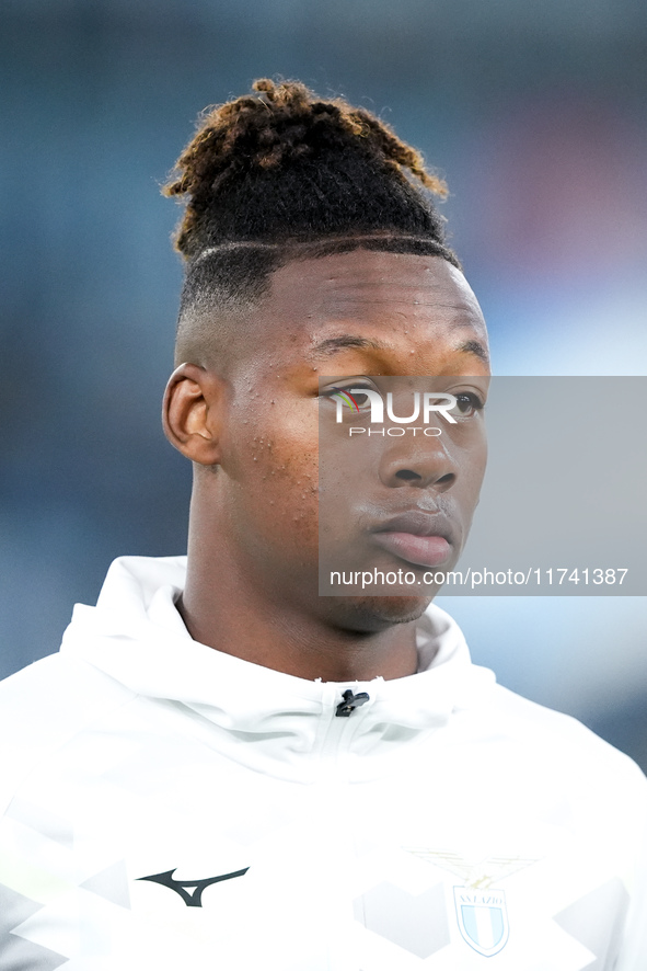 Tijjani Noslin of SS Lazio looks on during the Serie A Enilive match between SS Lazio and Cagliari Calcio at Stadio Olimpico on November 4,...