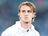 Nicolo' Rovella of SS Lazio looks on during the Serie A Enilive match between SS Lazio and Cagliari Calcio at Stadio Olimpico on November 4,...